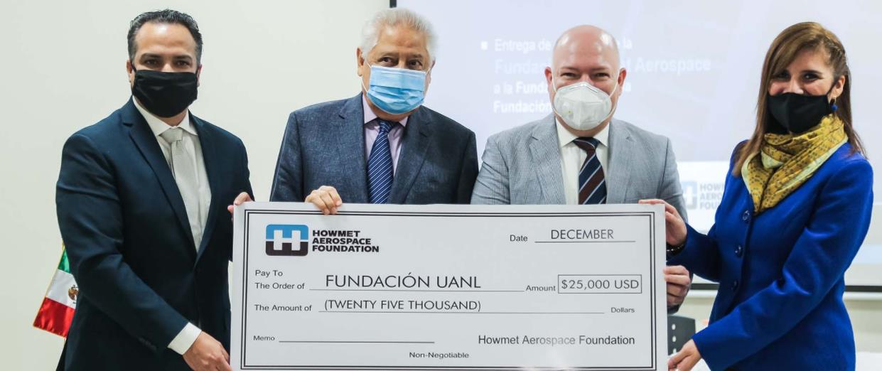 La UANL recibió un donativo de 50 mil dólares por parte de la empresa Howmet Aerospace
