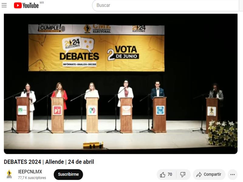 Debate de candidatos a la Alcaldía de Allende el 24 de abril de 2024