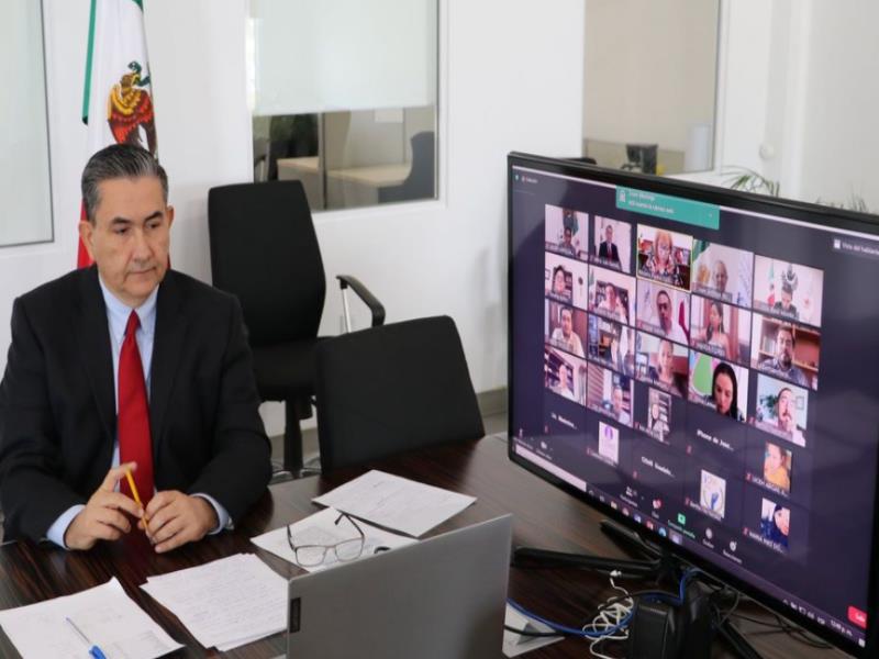 El presidente interino de la CEDHNL, Luis González González, durante su intervención en la inauguración virtual, destacó que este programa de Formación en Derechos Humanos de los Pueblos, Comunidades Indígenas y Afromexicanas constituye una gran oportunidad para afianzar y ampliar el acompañamiento, así como para hacer más eficaces las labores en defensa de sus derechos humanos El presidente interino de la CEDHNL, Luis González González, durante su intervención en la inauguración virtual, destacó que este programa de Formación en Derechos Humanos de los Pueblos, Comunidades Indígenas y Afromexicanas constituye una gran oportunidad para afianzar y ampliar el acompañamiento, así como para hacer más eficaces las labores en defensa de sus derechos humanos